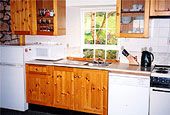 Kitchen at The Doll's House holiday cottage, nr Berwick, Northumberland, UK